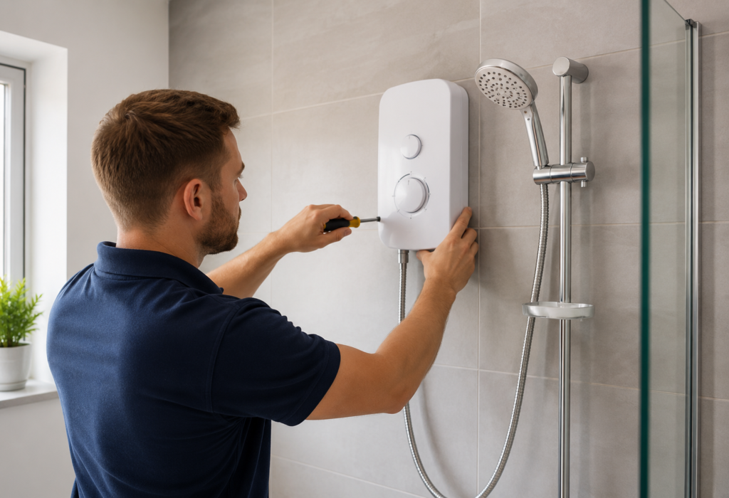 shower-fitter-installing