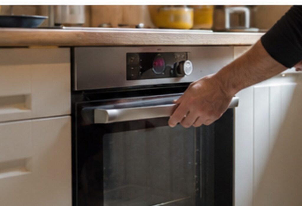 Integrated kitchen appliance fitting within newly installed cabinets