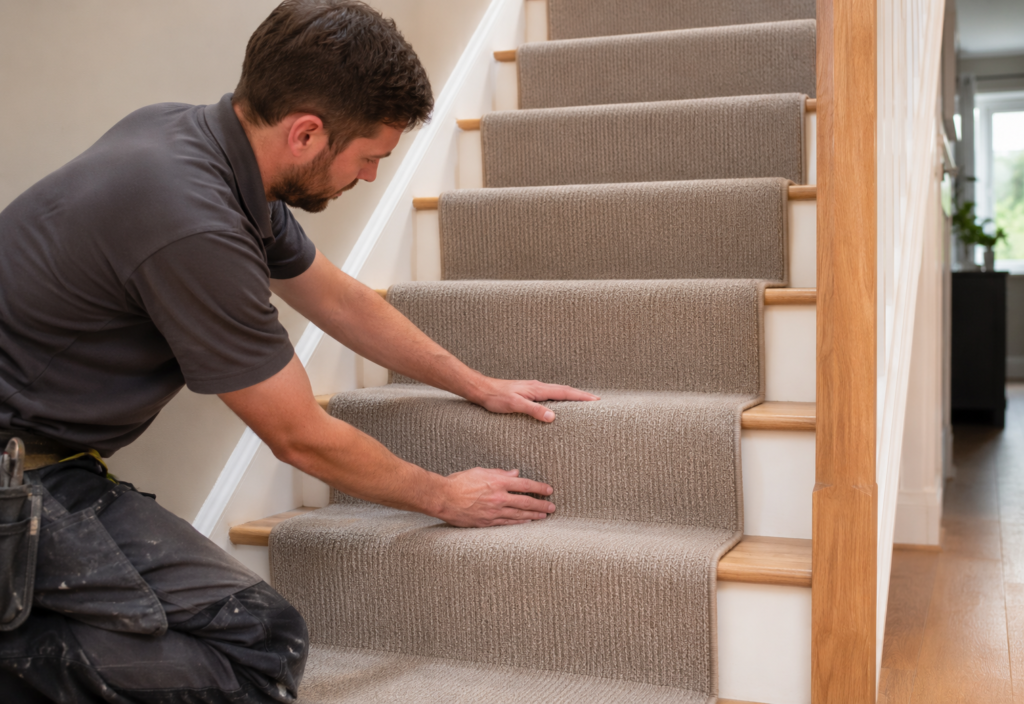 stairway-runner-being-installed