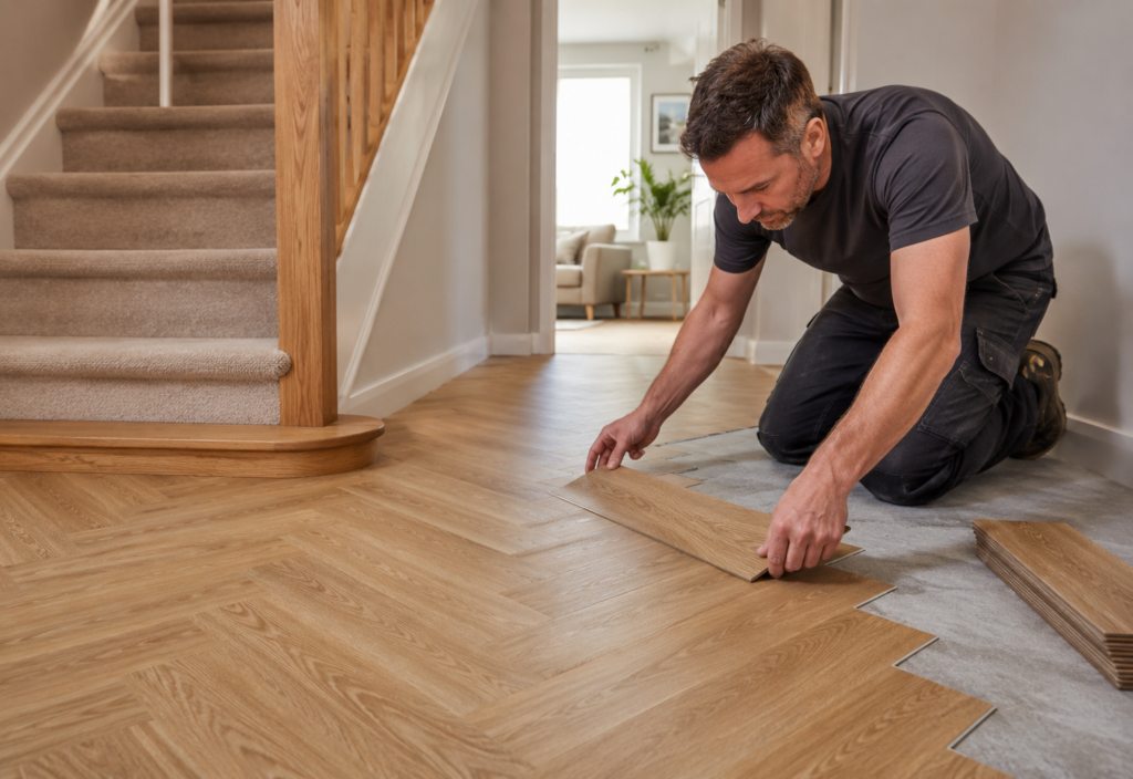 hallway-flooring-being-installed