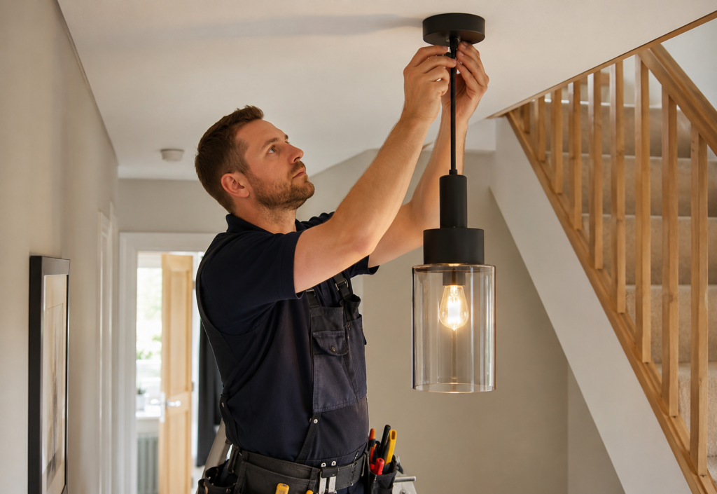 hallway-lighting-being-intsalled
